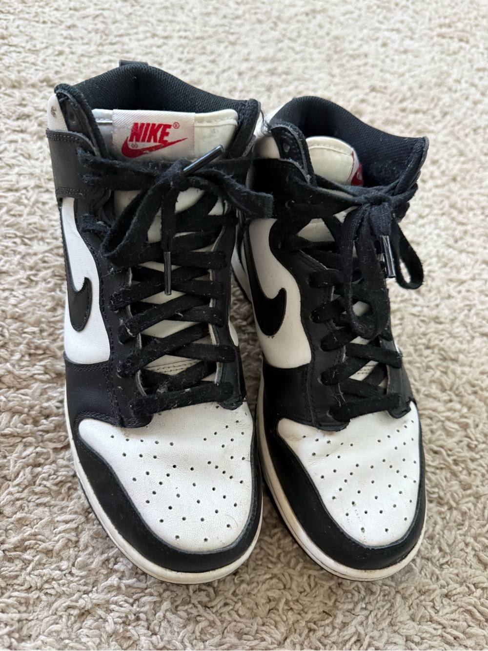 Nike Black and White High Dunks